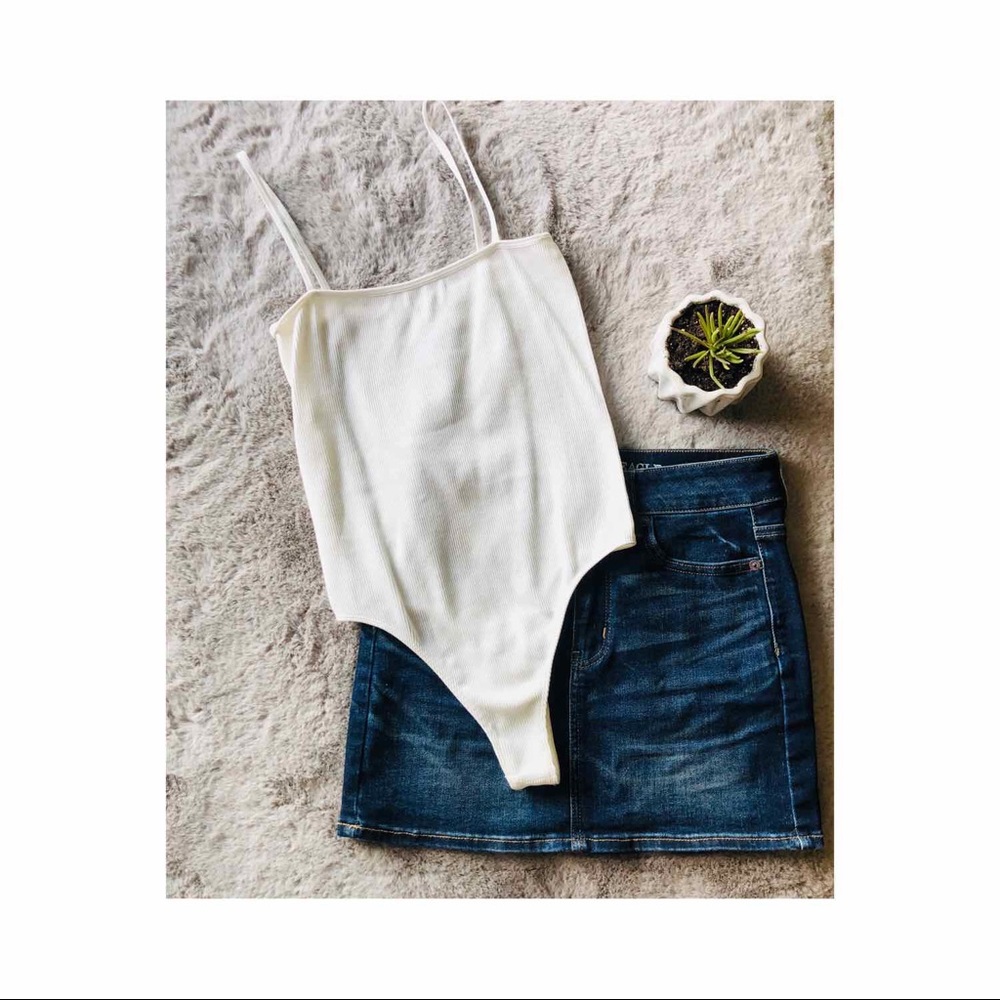 PacSun Basics White Tank Bodysuit